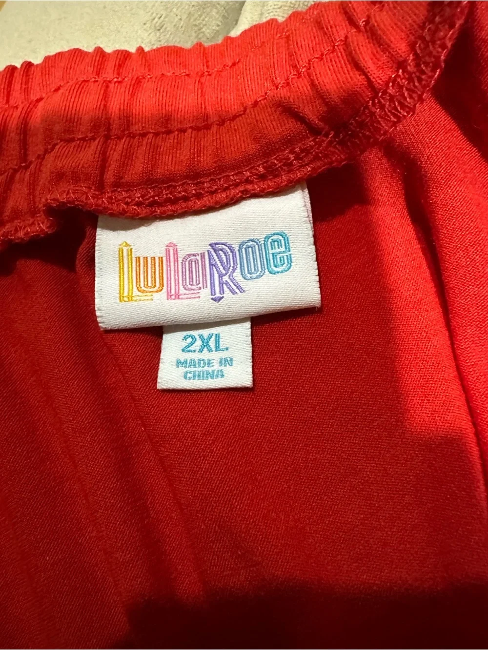 LuLaRoe Red Button-Front Midi Skirt with Drawstring